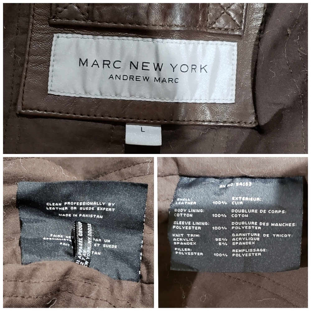 Marc New York by Andrew Marc brown leather jacket - Picture 5 of 5